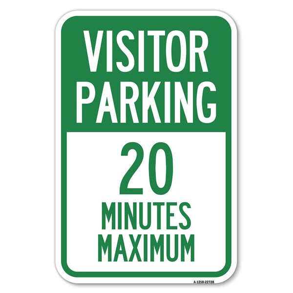 Signmission Visitor Parking Sign Visitor Parking 20 Heavy-Gauge Aluminum Sign, 12" x 18", A-1218-22728 A-1218-22728 - main